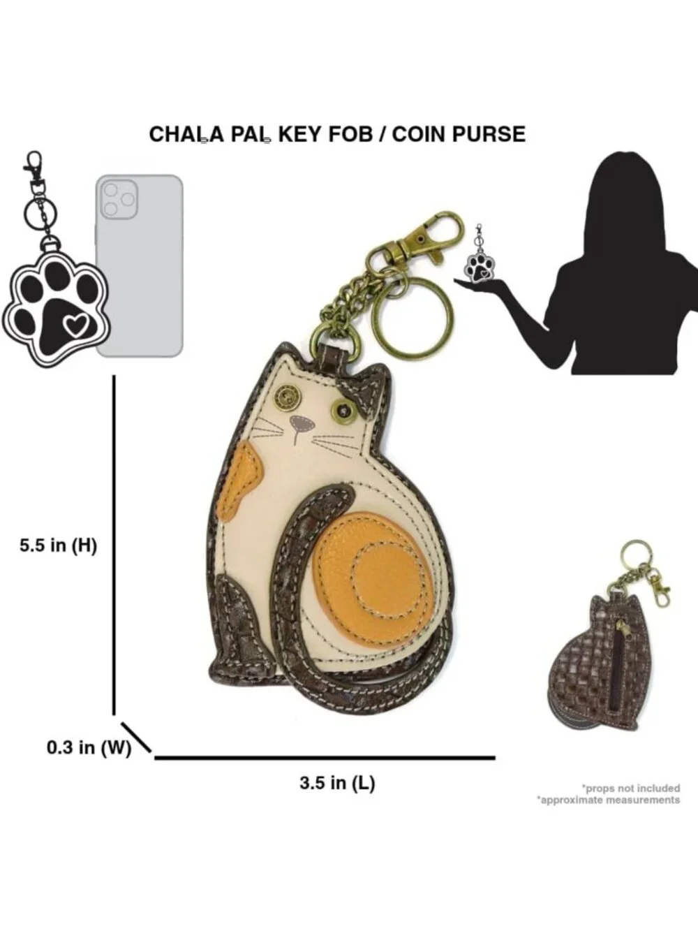 Charming Cat-Themed Key Fob & Coin Purse Accessory - Perfect for Cat Lovers!